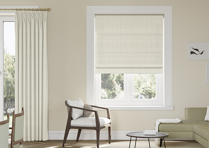 Emily Bond Oscar Stripe, Linen - Twist&Fit Roman Blind - Image 3